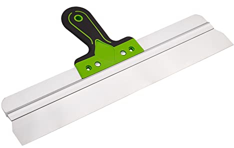 Mivos Flächenspachtel Breitspachtel aus Rostfreiem Edelstahl 400 x 60 mm - Breitspachtel mit 60 mm Klingenlänge - Fassadenspachtel 400 mm Breit mit Softgriff - Made in EU