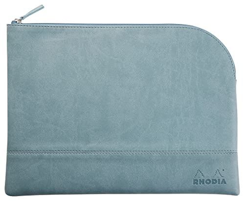 Rhodia 116735C - Rhodiarama pochette zippé en simili cuir italien - taille L (21x28 cm) EAU