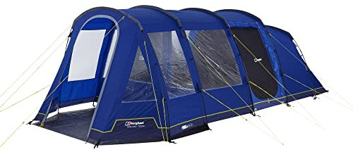 Berghaus Adhara 700 Nightfall Tent for 7 People with Darkened Bedrooms, Living Area, 7 Man, Easy to Pitch, Tunnel, Sewn In Groundsheet, Large and Spacious, Family Camping, Festivals, 6000mm HH, Blue