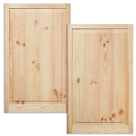 ben+camilla.com Rustikal Kiefer Astig Tür | 99,3 x 59,4 cm 2-er Pack Set | unbehandelte Holztür im Kolonialstil als Raumteiler Schiebetür für Regale, Schränke, Möbel