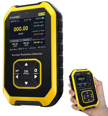 Détecteur de Radiations Nucléaires FACALIES, Testeur de Rayons X, γ et β avec écran LCD, 3 modes d'alarme, Jaune, Alimenté par batterie