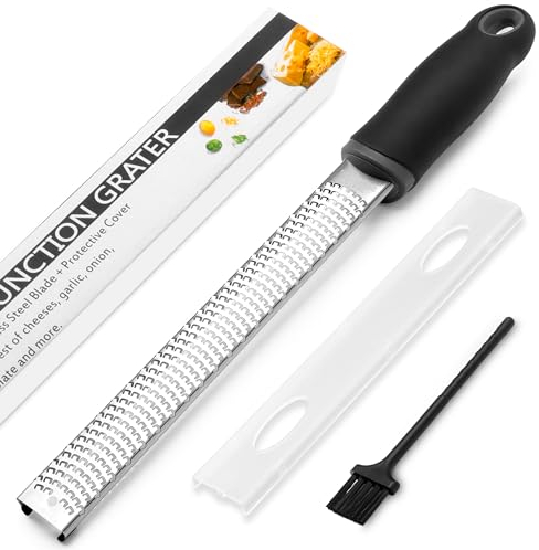 YC Kitchen Rallador de Queso - Ralladores de Cocina, Rallador de Parmesano,Limón,Nuez Moscada,Jengibre - Rallador de Verduras- Apto para Lavavajillas, con Cubierta Protectora y Cepillo de Limpieza