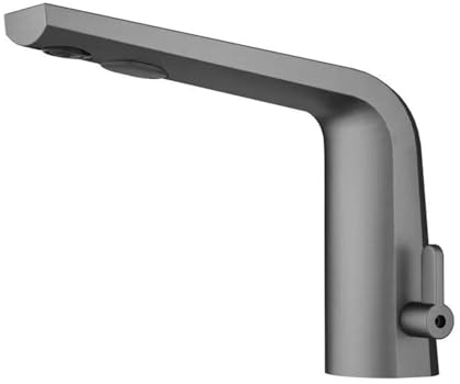 XJTNLB Wasserhahn mit Sensor Batterie Infrarot Sensor Wasserhahn mit Einstellbarem Temperaturbegrenzer Wasserhahn Bad Pistolengrau