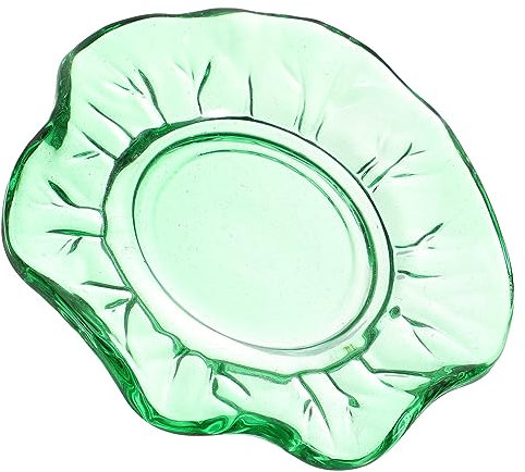 Warmhm Glas Kerzenteller Kerzenhalter Mit Stabilem Sockel Für Stumpenkerzen Hitzebeständig Tragbar Grüner Glasuntersetzer Für Tischdekoration Und Candlelight Dinner