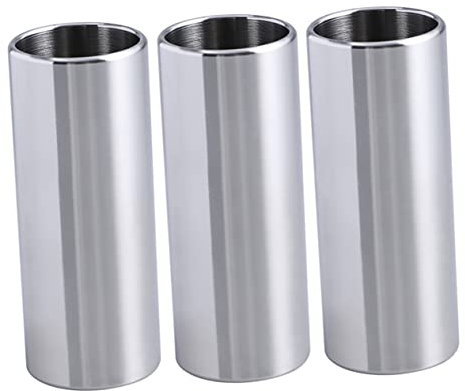 Abaodam Lot de 6 Glissières de Guitare en Verre Et Acier Inoxydable pour Acoustique Kit de Barres Coulissantes Standard à Goulot D'étranglement Moyen pour Joueurs