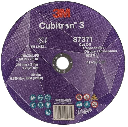 3M Cubitron 3 Trennscheibe, 87371, 36+, T41, 230 mm x 3 mm x 22, 23 mm, EN | 25/Pack