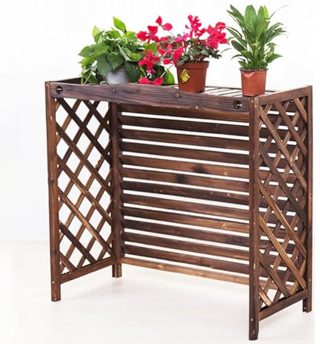 SFJATTA Klimaanlage Verstecken Bildschirm Zaun, Sichtschutz Zäune Jalousien Design, Klimaanlagenzaun aus Holz, for Mülleimer, Poolpumpe, freistehende Sichtschutzplatten (Size : 110 * 50 * 85cm)