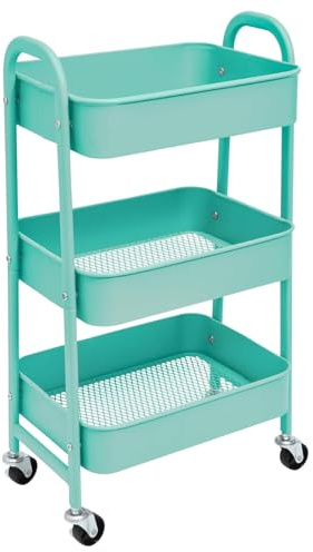 Mi Ko Mi Ka Estantería Metálica Modular de Almacenaje: Organización Versátil para Espacios Amplios y Compactos, 40 x 30 x 70cm - 10Kg por Balda (Turquesa sin Asa)