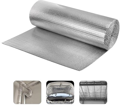Lifemaison Foil Insulation Roll 25m x 60cm,Radiator Reflector Panels for Floor,Ceiling,Roof,Wall Insulation,3-in-1 Reflective Foil Insulations Roll,Heat & Vapour Barrier Saves Energy