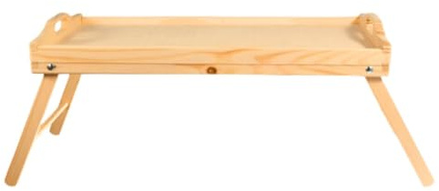 Bandeja plegable para cama – Práctica bandeja de comida con patas para el desayuno en la cama o sofá | estable y versátil mesa de cama madera natural (ancho x alto x profundidad): 60 x 25 x 30 cm