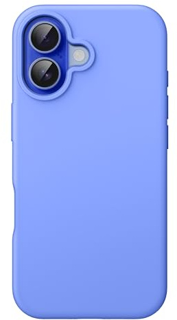 JETech Flytande Silikonskal för iPhone 16 6,1-Tum, Silkesmjuk Berörning Hela Kroppen Skyddande Mobilskal, Anti-Skrapa Stötsäker Case med Mikrofiberfoder (Ultramarin)