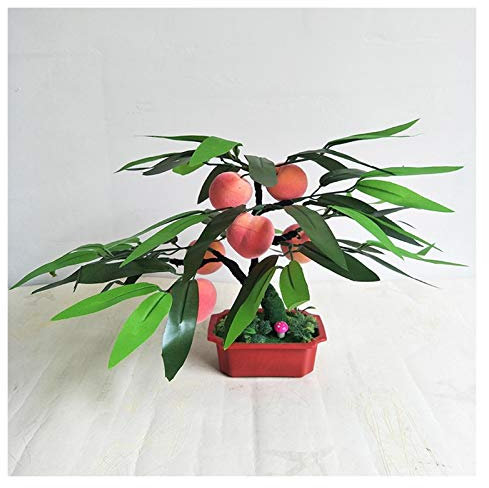 QTYQWC Künstliche Pflanzen, künstlicher Orangenbaum, künstliche Früchte im Topf, künstlicher Obstbaum, Bonsai, künstliche Pflanze mit Kunststofftopf für Zuhause, Büro, Gartendekoration, 35 cm hoch,