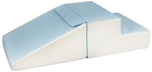 Velinda MiniRutsche-Set Großbausteine Schaumstoffbausteine Softsteine Krabbellandschaft (Farbe: weiß, blau (Pastell))