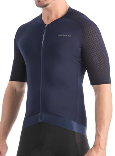 BERGRISAR Radtrikot Fahrradtrikot für Herren Kurzarm Atmungsaktiv Schnelltrocknend Ultraleicht Rennrad Trikots
