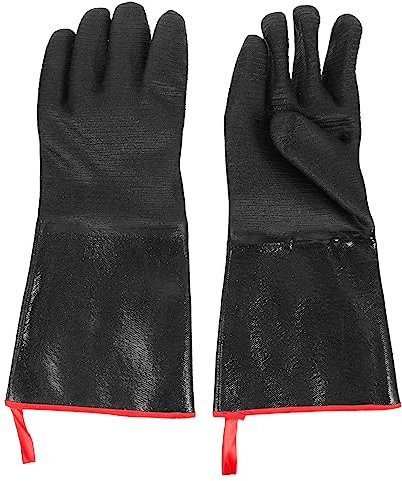 Operitacx Heat-resistant Cooking Gloves and Waterproof Bbq Oven Mitts 14-inch Thin Industrial Fireproof Hand Protectors for Grilling and Household Use