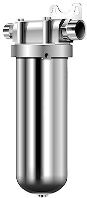 Filtros de Agua para Grifo, Prefiltro de agua de pozo doméstico Purificador de agua doméstico for toda la casa, filtro de agua de retrolavado de alto flujo de acero inoxidable 304(10000ML 4 points)