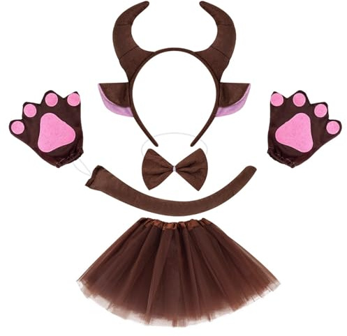 Qsvbeeqj bequeme Stoff Kuh Horn Haarband Kopfschmuck Party Cosplay Kostüm Kopfbedeckung für Rollenspiel Veranstaltungen und täglichen Gebrauch Jugend Tier Thema Zubehör