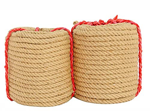 Cuerda, Cordel, Cuerda de cáñamo Natural, Trenza de Yute sólida Multifuncional, Ideal for náutica, paisajismo, barandillas, hamacas y decoración del hogar.(4mm)