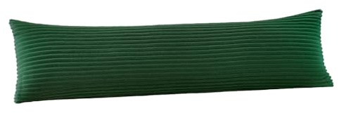 BaSaTex Winter-Plüsch Kissenbezug, 40x145 cm, Dunkelgrün | Winter Plüsch, Kuschelig Weich, Für Seitenschläferkissen, Öko_Tex Zertifiziert, mit Cord Struktur