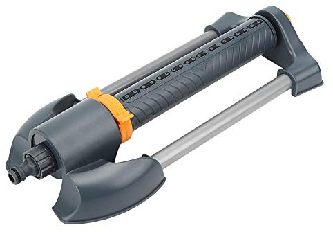 Hamwesh Sprinkler Oscillante, Irrigatore per Giardino Rotante con 20 Ugelli di Precisione per Grandi Irrigatori da Giardino da, Base in Metallo, Copertura di Grandi Aree