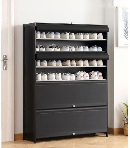 Scarpiera in bambù, salvaspazio, per ingresso, corridoio, camera da letto, armadio e soggiorno, soluzione ecologica per scarpe e stivali