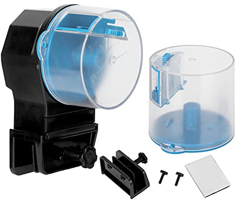 Alimentador automático de Peces para Acuario, dispensador de Alimentos para peceras con Temporizador, dispensador de Alimentos para Peces en Escamas granulares secas, fácil (Azul)