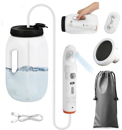 Electric Portable Bidet with 2.5L Water Tank and 1600mAh Battery | Handheld Bidet Sprayer, with 2 Gears, Electric Shower, for Camping, Personal Clean, Postpartum Care