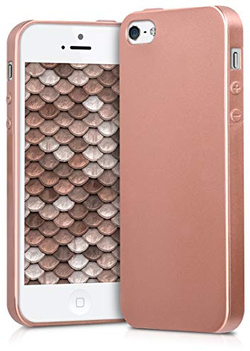 kwmobile Housse Compatible avec Apple iPhone SE (1.Gen 2016) / iPhone 5 / iPhone 5S Coque - Housse de téléphone Protection Souple en TPU - Or Rose métallique