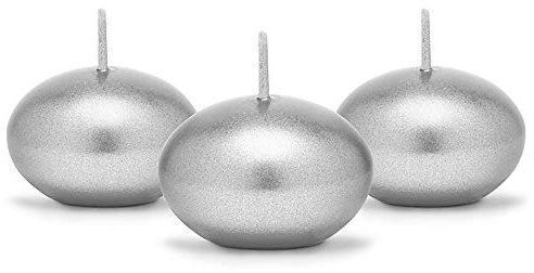 Schwimmkerzen 50 Stk Ø 40 mm Schwimmkerze Kerzen (Silber)