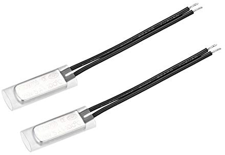 sourcing map 2 Stück Temperaturregelung Temperatursensor KSD9700 100℃ Schließer Temperaturschalter N.C 5A Metall Bimetall
