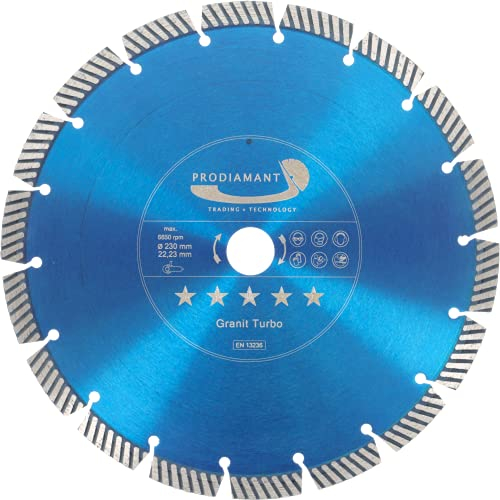 PRODIAMANT Fastcut Highspeed disque à tronçonner diamanté 230 mm x 22,23 mm pour matériaux de construction très durs comme la brique silico-calcaire