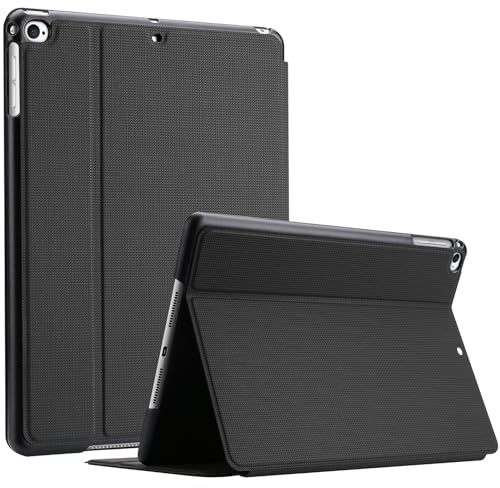 ProCase Bokomslag för iPad 9,7 tum 6:e generationen 2018/5:e generationen 2017/iPad Air 2/iPad Air 1, skyddsfodral smart fodral för iPad 6/iPad 5 – svart
