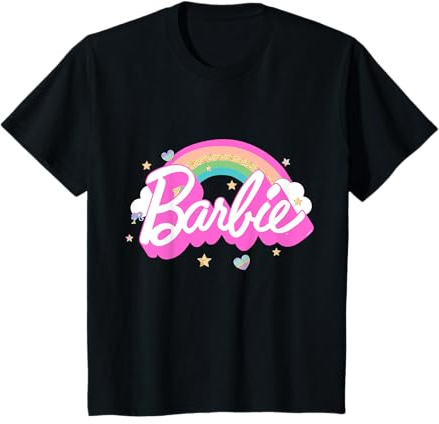 Bambino Maglietta Barbie per Bambina, Ufficiale, Barbie Arcobaleno Maglietta
