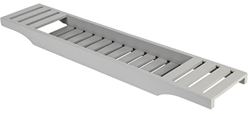 Beldray LA065018GRYUFEU7 Antibac Bamboo Badewannenablage - 70 x 14,5 x 4,5 cm, Badewannenbrücke, Ablage, Holz, Badewanne, Für Kerzen, Getränke, Entspannung, Buchhalter, Badewannentablett, grau