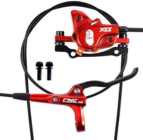 Chooee Fahrrad Hydraulisch Scheibenbremsen MTB Hydraulische Scheibenbremsen Vorne/hinten Für Mountainbike（Schwarz/Rot）