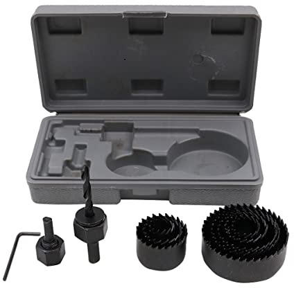 ZONADAH Set di 11 seghe a tazza per cartongesso, legno, gesso, plastica, PVC, cartongesso e altri materiali morbidi, 19 mm - 64 mm, con cassetta degli attrezzi