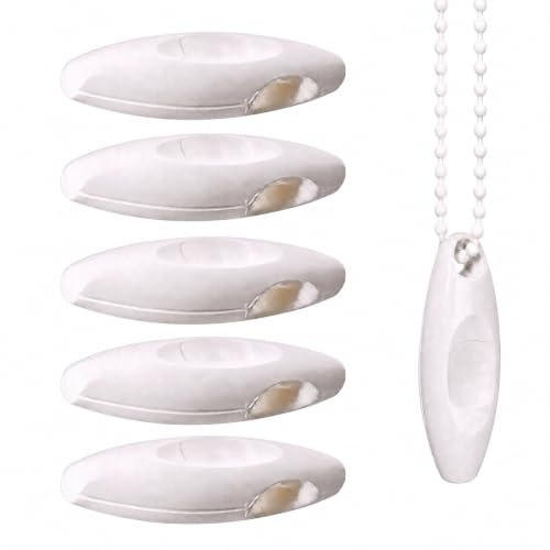 5 Stück EFIXS Kettenbeschwerer für Rollo & Jalousie, Kettenzug, weiß | Beschwert Kugelketten-Kettenzüge von Rollos, Lamellenvorhängen und Kettenzugjalousien – PVC-Gehäuse mit Metallgewicht