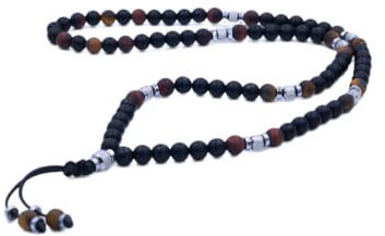 Herren Edelstein Halskette | Kette für Männer mit Edelsteinen | Tigerauge Onyx Hämatit | Geschenk für Mann | Handmade