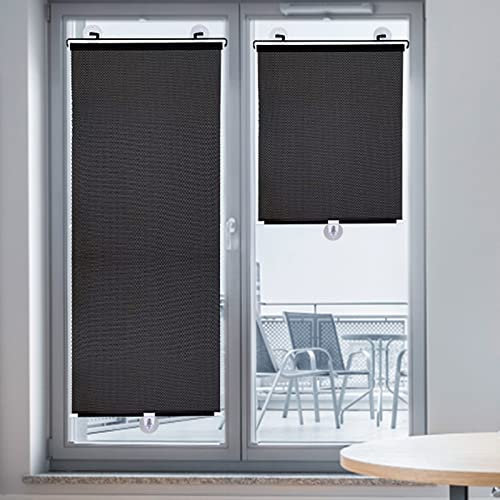 Verdunkelungsrollo mit Saugnäpfen,Thermo Dachfenster Rollo, Einziehbarer Temporäre Jalousien,Fensterrollo Sonnenschutz und Sichtschutz,Ohne Bohren,Für Auto,Küche,Büro (40x125cm/15.7x49.2in)