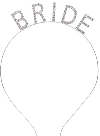 Braut Stirnband Junggesellinnenabschied, Strass Bride to Be Stirnband Hen Do Tiara Hen Party Zubehör Brautdusche Silber
