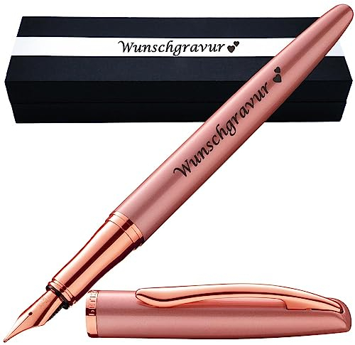 Pelikan Füllhalter Jazz® Noble Elegance mit Gravur als Geschenk | Emojis Gravur möglich | Farbe Pink Rose | personalisiert mit Wunschgravur Pelikan Füller mit Gravur PS198_OPTION_BOX_B
