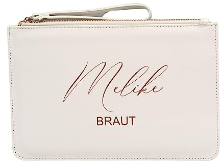 Braut Clutch mit Wunschnamen mit hochwertiger Gravur - Personalisierte Tasche - langlebig - Brauttasche - Standesamt - Braut Handtasche