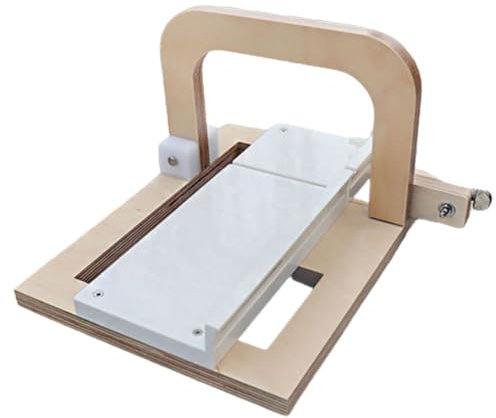 QUTBAG Coupe-Savon en Bois, kit de Fabrication de Savon Fait Main réglable avec Fil, Outil de Coupe de Bricolage avec Couvercle, Moule en Silicone pour Pain de Savon, Fromage, Beurre
