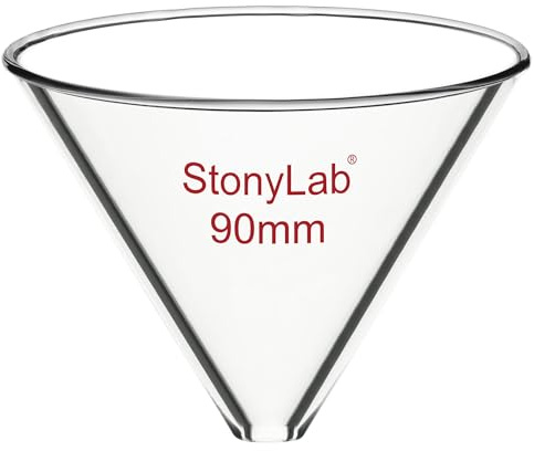 stonylab Trichter aus Glas, Verdickt Borosilikatglas Trichter Ohne Stiel mit 90 mm Innendurchmesser für Einsatz im Labor