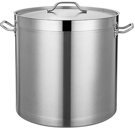 Suppentopf, Suppeneimer aus Edelstahl 304, Soßentopf in Handelsqualität mit Deckel, Suppentopf/Salzlakeeimer mit großem Fassungsvermögen, for alle Herdarten(50L)