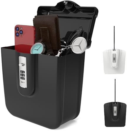 Strandsafe box mit lock - Strandtresor Box mit Zahlenschloss für Wertsachen Versteck, Reise Tragbare tresor mit Zahlenschloss, Anti Diebstahl Tasche mit Zahlencode für Handy Geld丨Schwarz