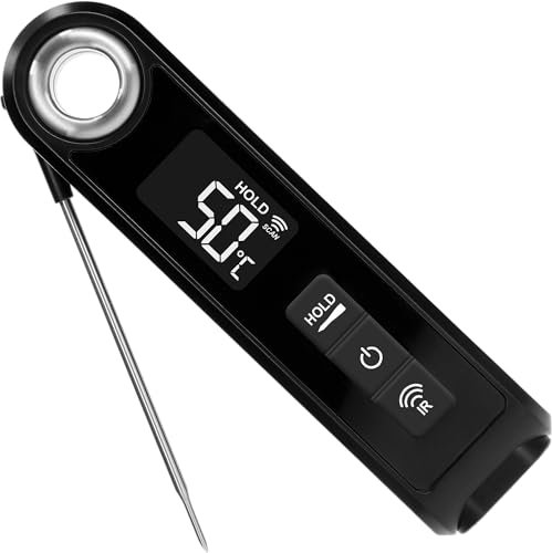 BROWIN® Kompaktes Infrarot-Küchenthermometer mit klappbarer Sonde