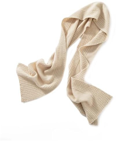 SUNMME Gestrickter Warmer Kaschmir-Kapuzenschal für Damen, einteilig (Größe Beige)