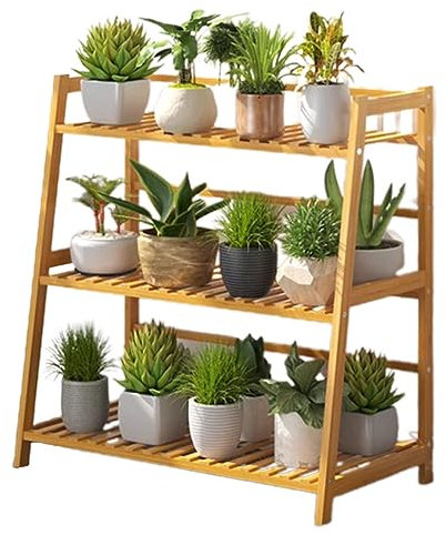 Espositore per piante in legno a 3 livelli, per interni ed esterni, resistente, rettangolare, scaletta per vasi da fiori nizer per casa, giardino, patio