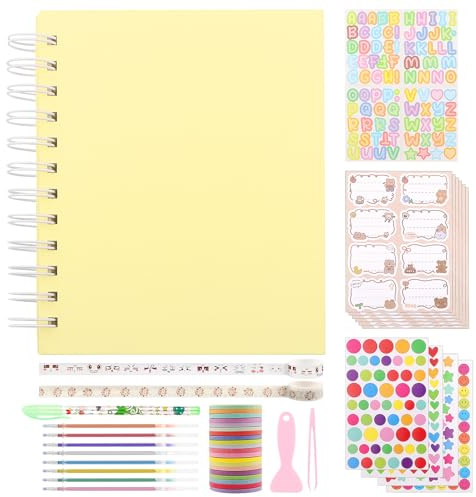 RtottiM Album Fotografico Autoadesivo Fai da Te, 24 Pagine Beige - Per Scrapbooking, Piante, Viaggi, Bambini e Ricordi - Regalo per Laurea, Matrimonio, Compleanno